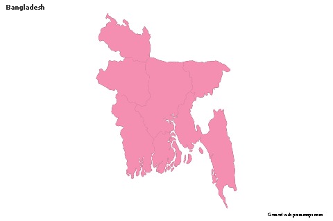 Sample Maps for Bangladesh (pink,outline)