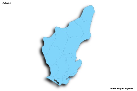Sample Maps for Adana (blue,outline,shadowy)