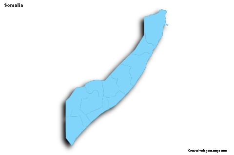 Sample Maps for Somalia (blue,outline,shadowy)