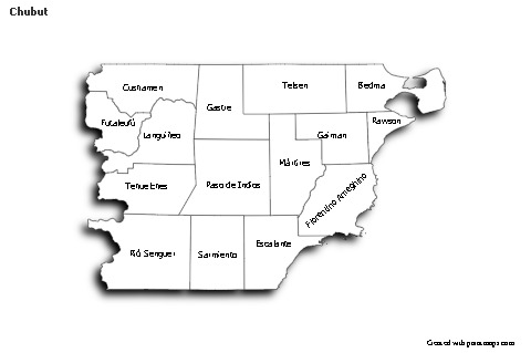 Sample Maps for Chubut (black-white,shadowy)