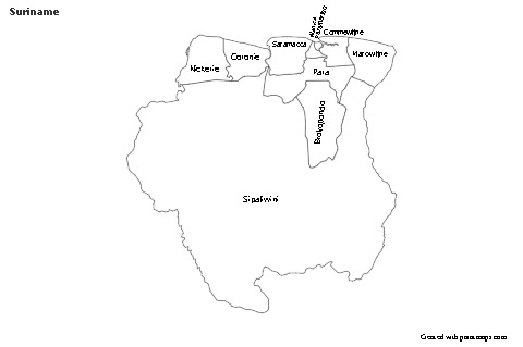Sample Maps for Suriname (black-white)