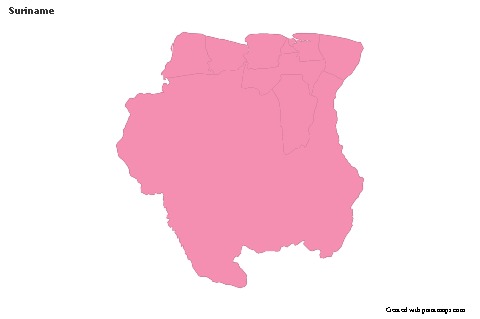 Sample Maps for Suriname (pink,outline)