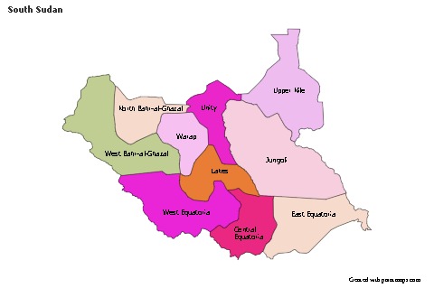 Sample Maps for South Sudan (colored)