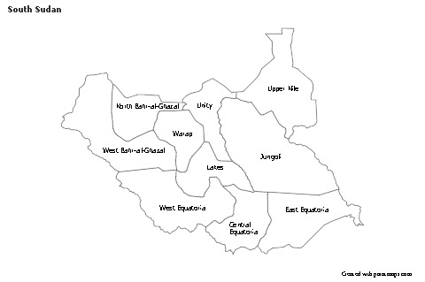 Sample Maps for South Sudan (black-white)