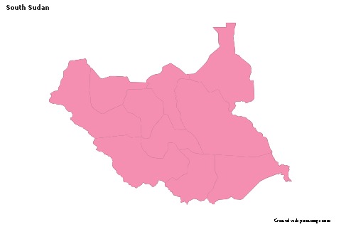 Sample Maps for South Sudan (pink,outline)