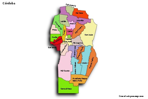 Contoh Peta untuk Córdoba (berwarna,bayangan)