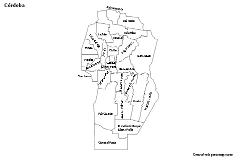 Contoh Peta untuk Córdoba (hitam-putih)