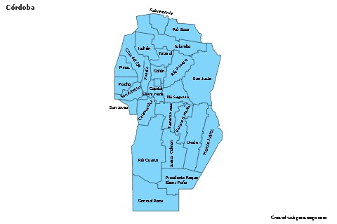 Contoh Peta untuk Córdoba (biru)