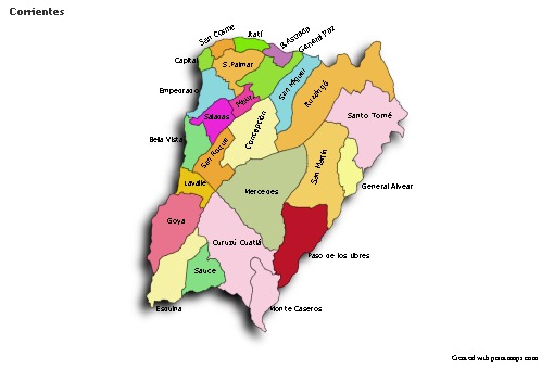 Sample Maps for Corrientes (colored,shadowy)