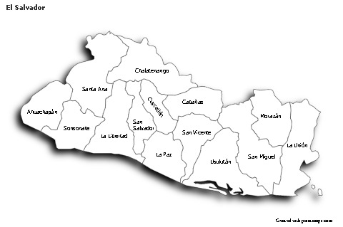 Sample Maps for El Salvador (black-white,shadowy)