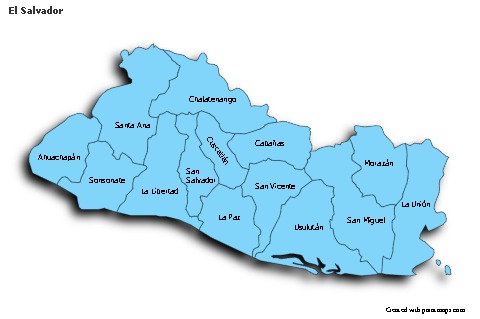 Sample Maps for El Salvador (blue,shadowy)