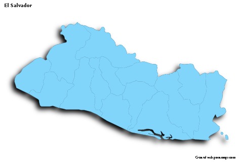 Sample Maps for El Salvador (blue,outline,shadowy)