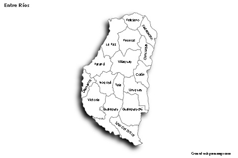 Sample Maps for Entre Ríos (black-white,shadowy)
