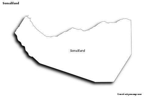 Contoh Peta untuk Somaliland (hitam-putih,bayangan)