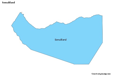 Contoh Peta untuk Somaliland (biru)
