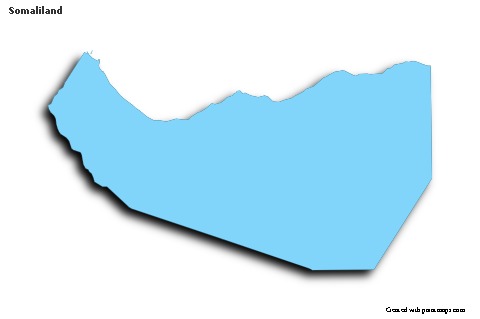 Contoh Peta untuk Somaliland (biru,garis luar,bayangan)