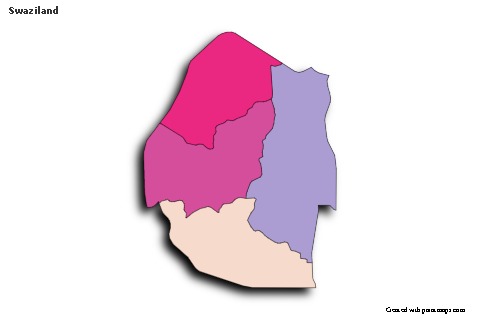 Sample Maps for Swaziland (colored,shadowy)