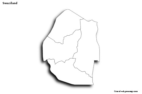 Sample Maps for Swaziland (black-white,shadowy)