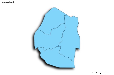 Sample Maps for Swaziland (blue,shadowy)