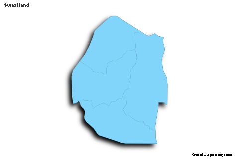 Sample Maps for Swaziland (blue,outline,shadowy)
