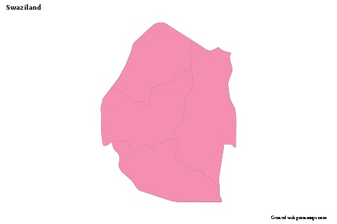 Sample Maps for Swaziland (pink,outline)
