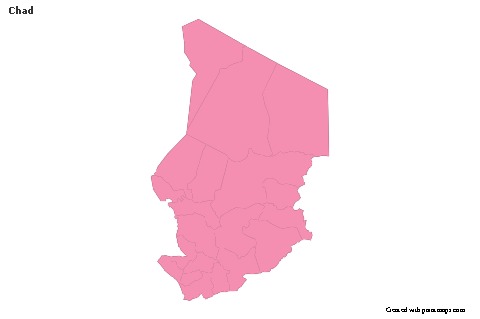 Sample Maps for Chad (pink,outline)