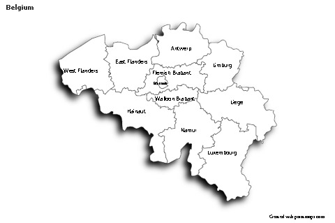 Sample Maps for Belgium (black-white,shadowy)