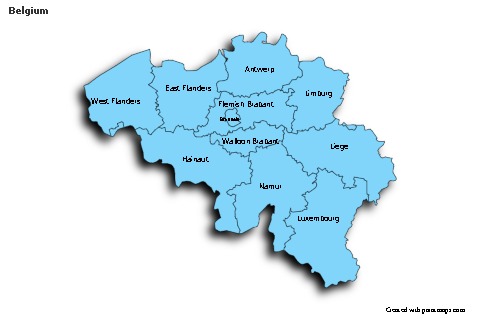 Sample Maps for Belgium (blue,shadowy)