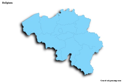 Sample Maps for Belgium (blue,outline,shadowy)