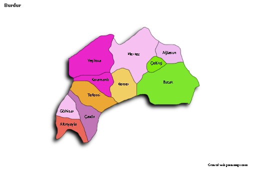 Sample Maps for Burdur (colored,shadowy)