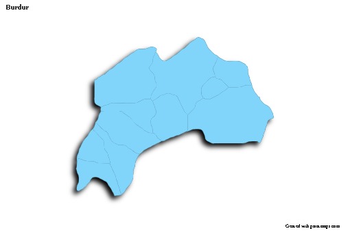 Sample Maps for Burdur (blue,outline,shadowy)