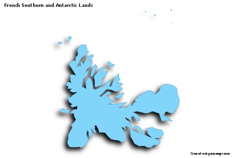 Contoh Peta untuk Kepulauan Selatan dan Antartika Prancis (biru,garis luar,bayangan)