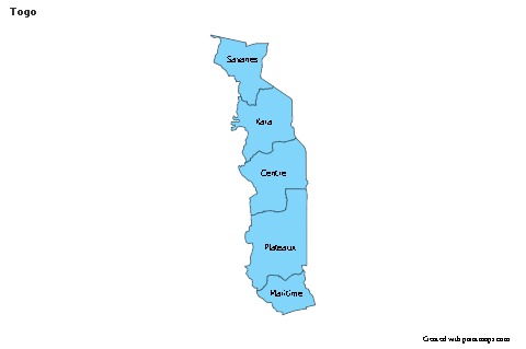Contoh Peta untuk Togo (biru)