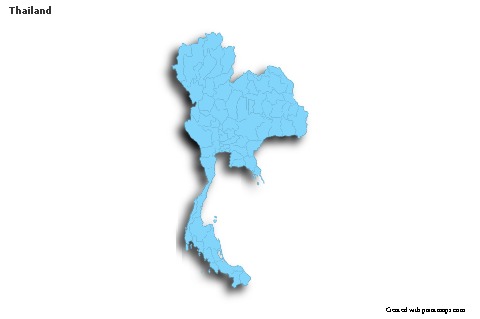 Sample Maps for Thailand (blue,outline,shadowy)
