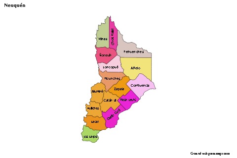 Mapas de muestra para Neuquén (coloreado)
