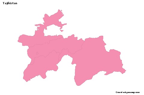 Sample Maps for Tajikistan (pink,outline)