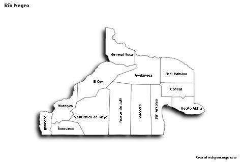 Mapas de muestra para Río Negro (blanco-negro,sombrío)