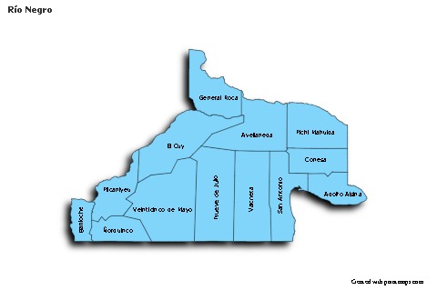 Mapas de muestra para Río Negro (azul,sombrío)