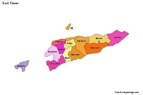 Sample Maps for East Timor (colored)
