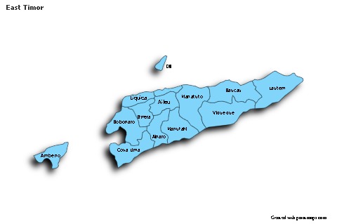 Sample Maps for East Timor (blue,shadowy)