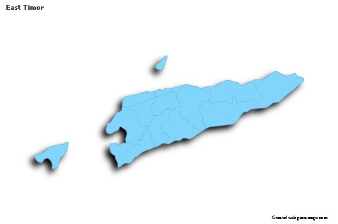Sample Maps for East Timor (blue,outline,shadowy)