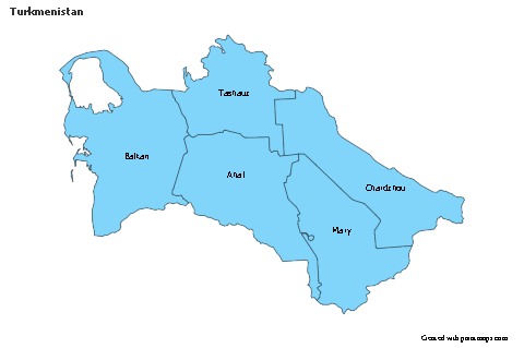 Sample Maps for Turkmenistan (blue)