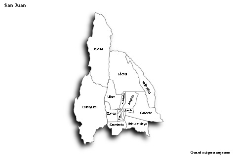 San Juan için Örnek Haritalar (siyah-beyaz,gölgeli)