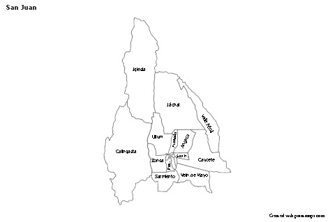 San Juan için Örnek Haritalar (siyah-beyaz)