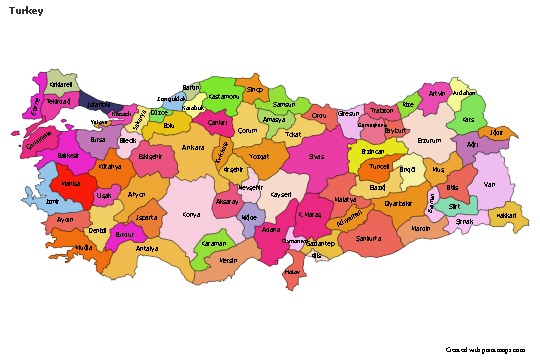 Sample Maps for Turkey (colored)