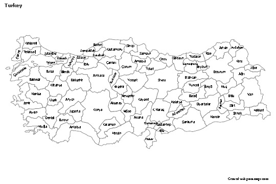 Sample Maps for Turkey (black-white)