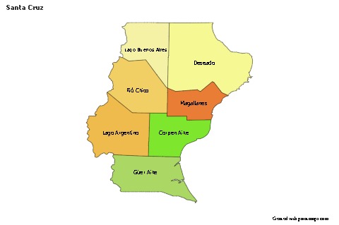 Mapas de muestra para Santa Cruz (coloreado)