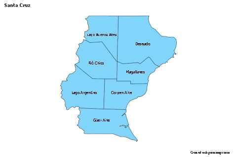 Mapas de muestra para Santa Cruz (azul)