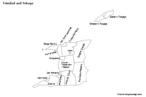 Sample Maps for Trinidad and Tobago (black-white)