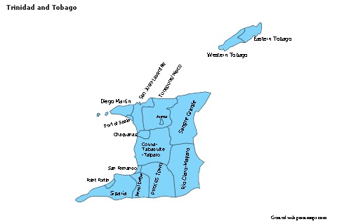 Sample Maps for Trinidad and Tobago (blue)